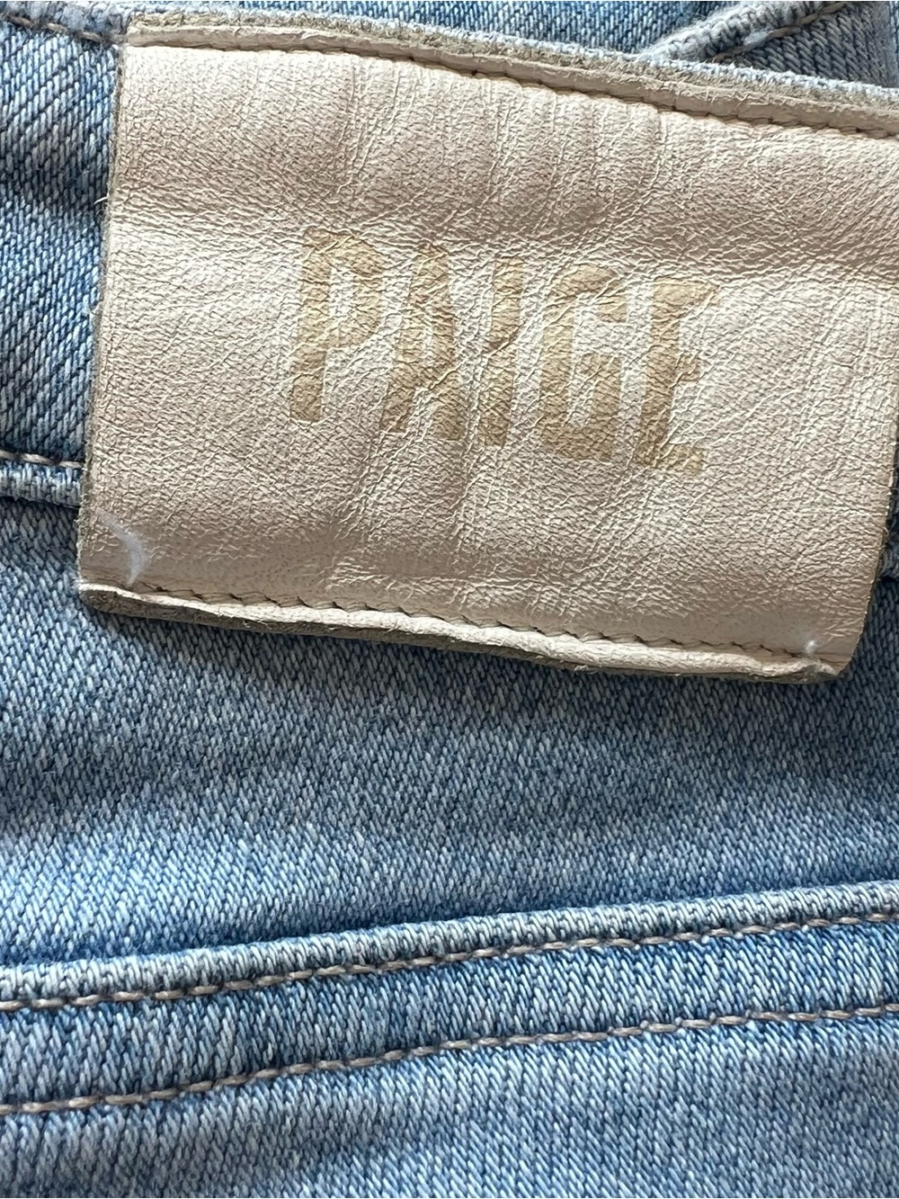 PAIGE Cindy Straight Leg Jeans Light Wash Raw Hem Size 28 - Picture 4 of 7